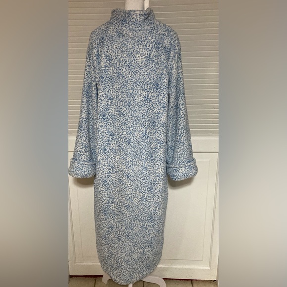 EC Oscar de la Renta Speckled Blue & White Zip-up Duster Size L/XL - Picture 8 of 14